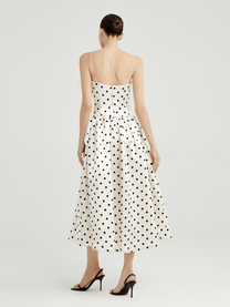 Amelie Polka Dot Satin Dress