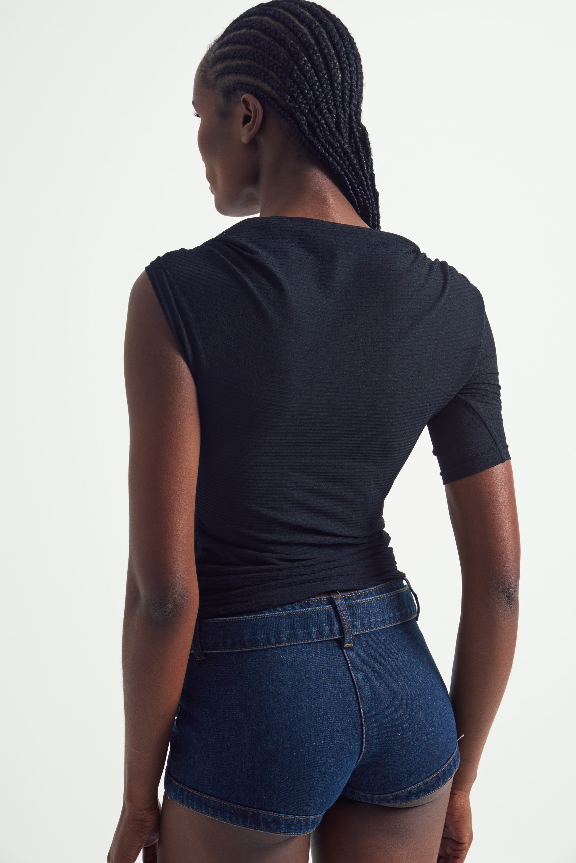 Asymmetric Twist-Gold Eyelets Top