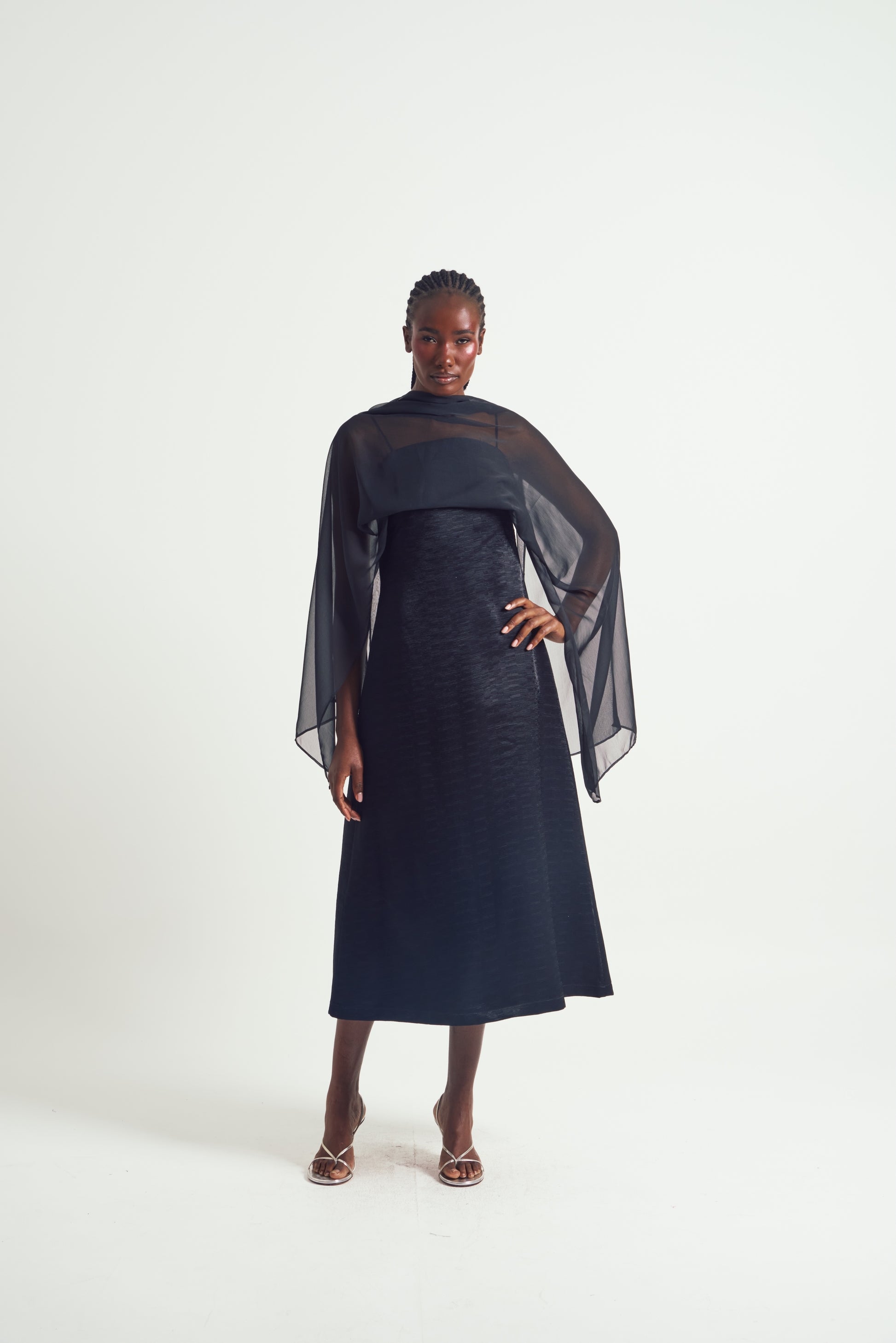 Draped Scarf Strap Dress