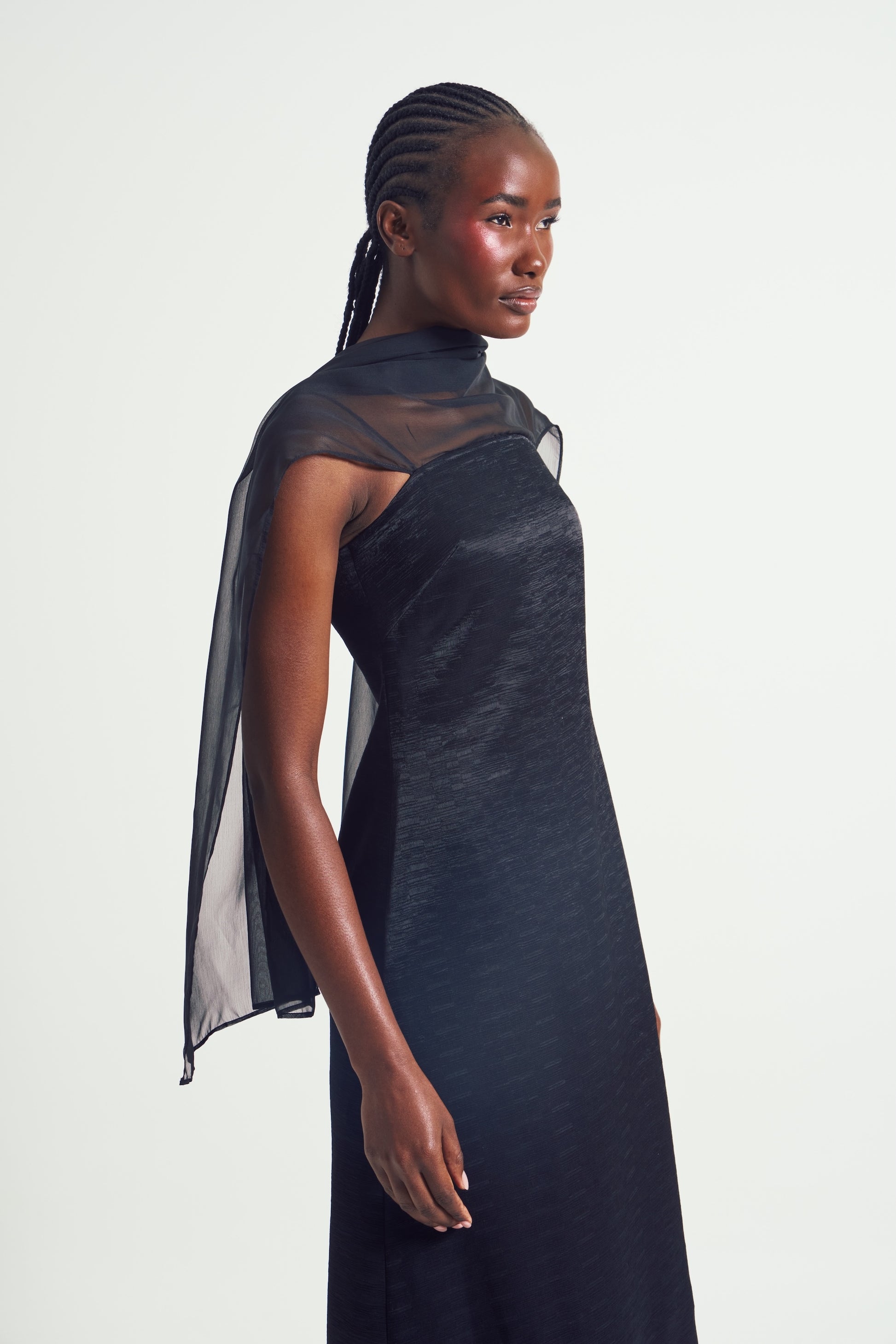 Draped Scarf Strap Dress