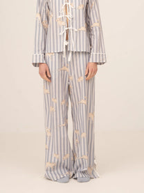 Striped Bambi Blue Print Pajama Pants