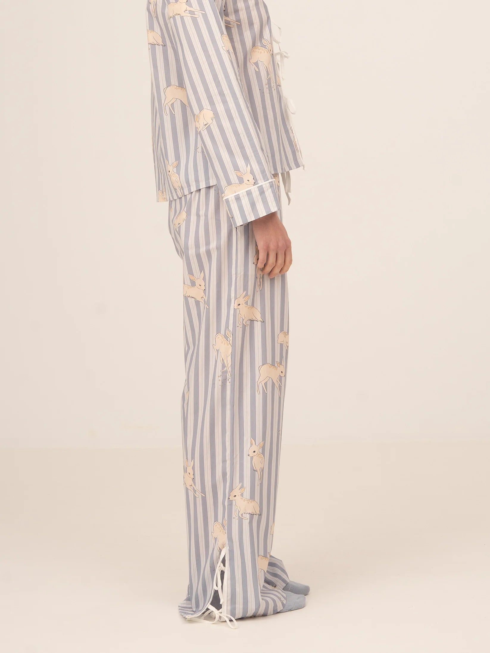 Striped Bambi Blue Print Pajama Pants