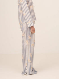 Striped Bambi Blue Print Pajama Pants