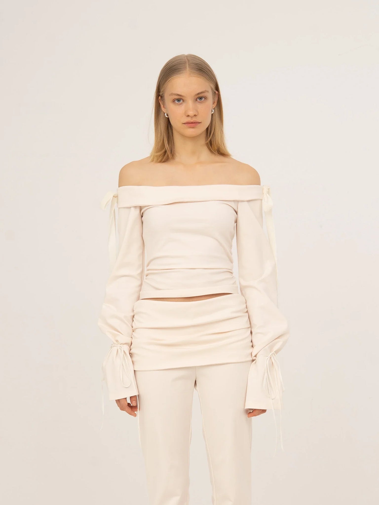 Angelic White Off Shoulder Jersey Top