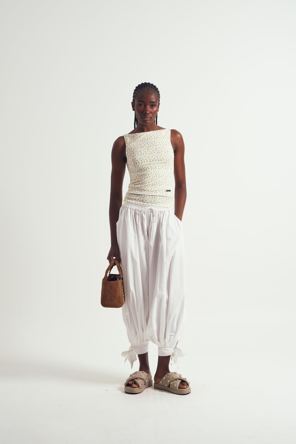 Double Layer Stripe Mesh Buttercup Vest