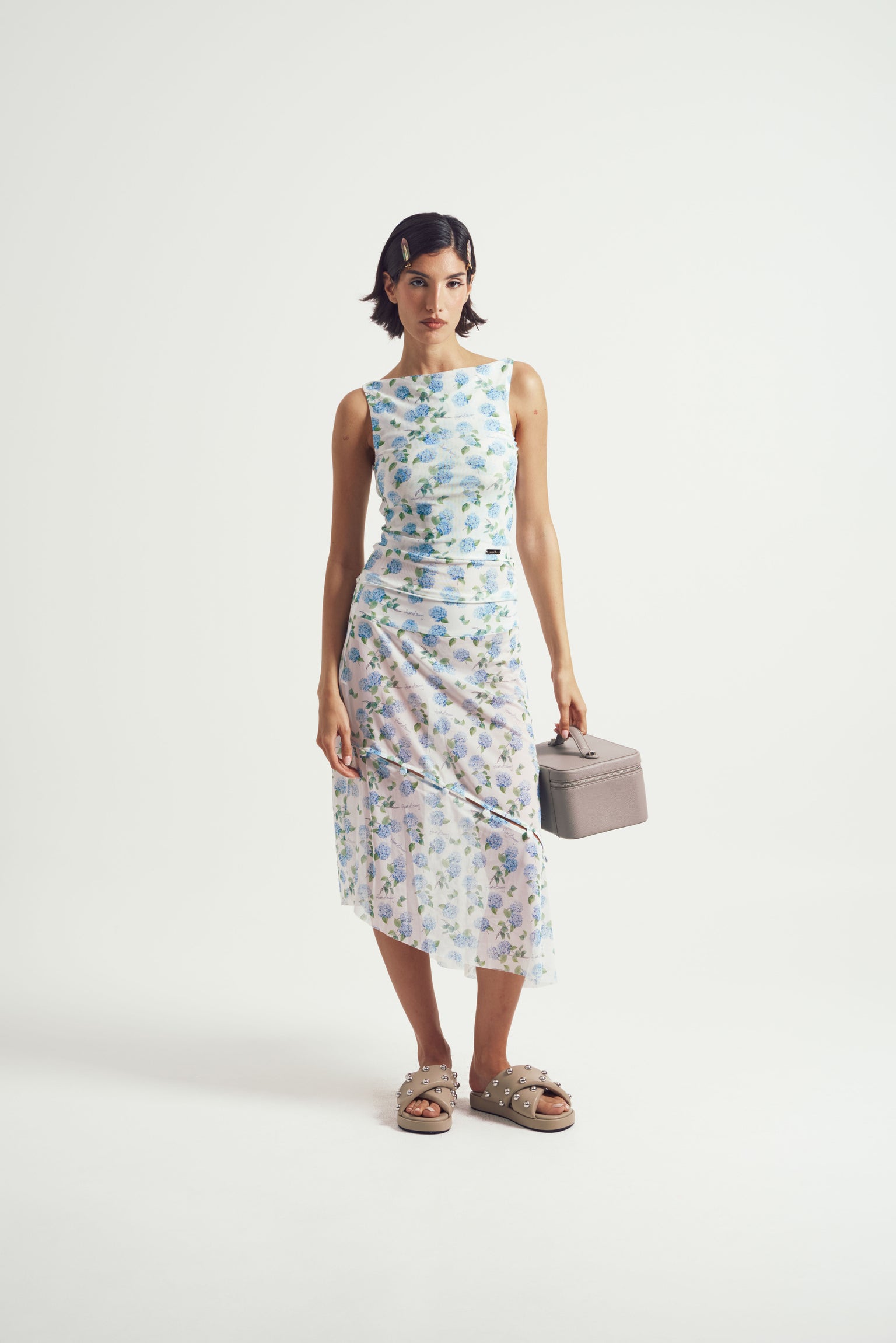 Hydrangea Asymmetric Mesh Skirt