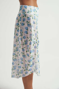Hydrangea Asymmetric Mesh Skirt