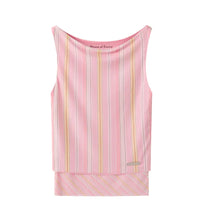 Double Layer Stripe Mesh Vest