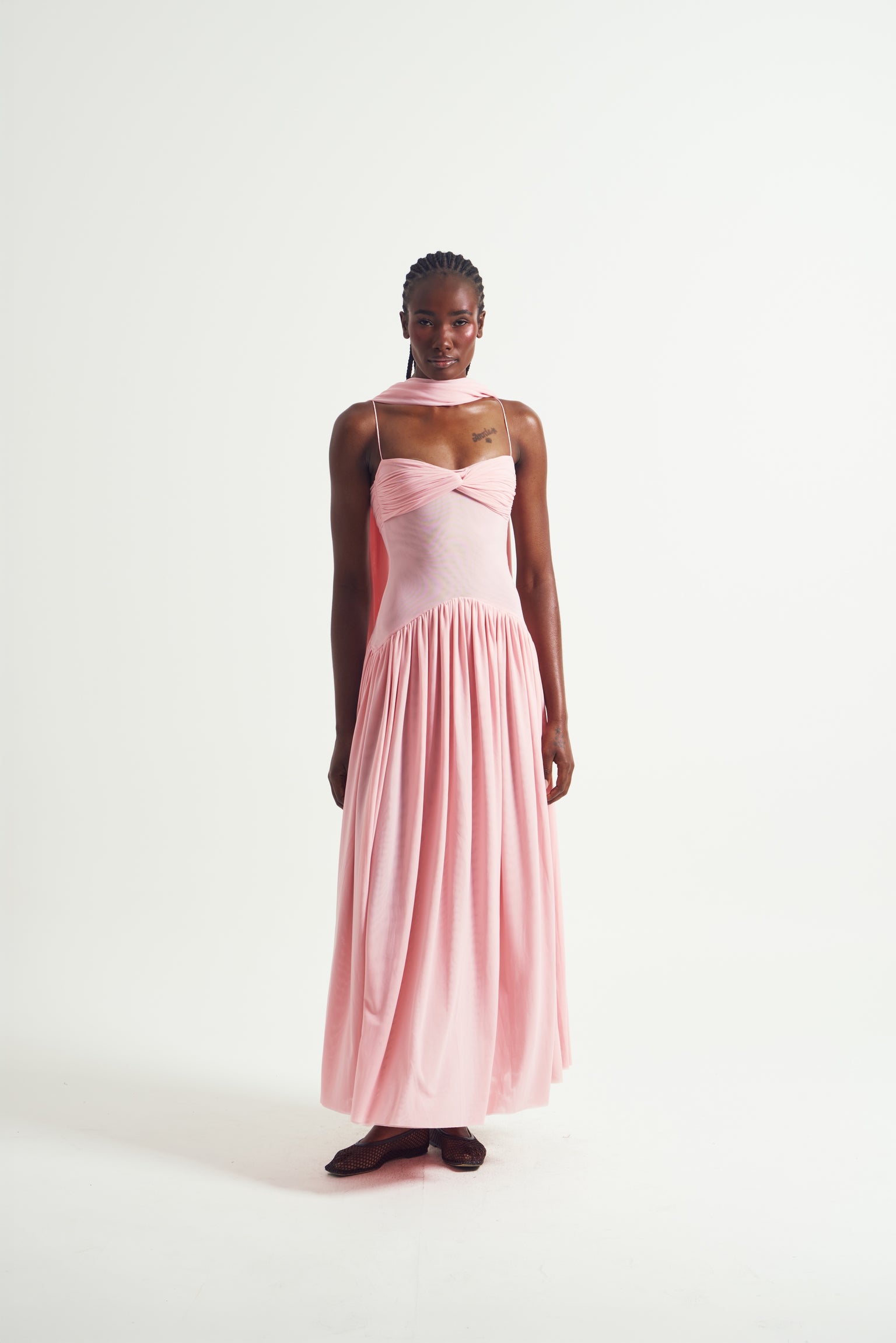 Muse Mesh Halter Gown