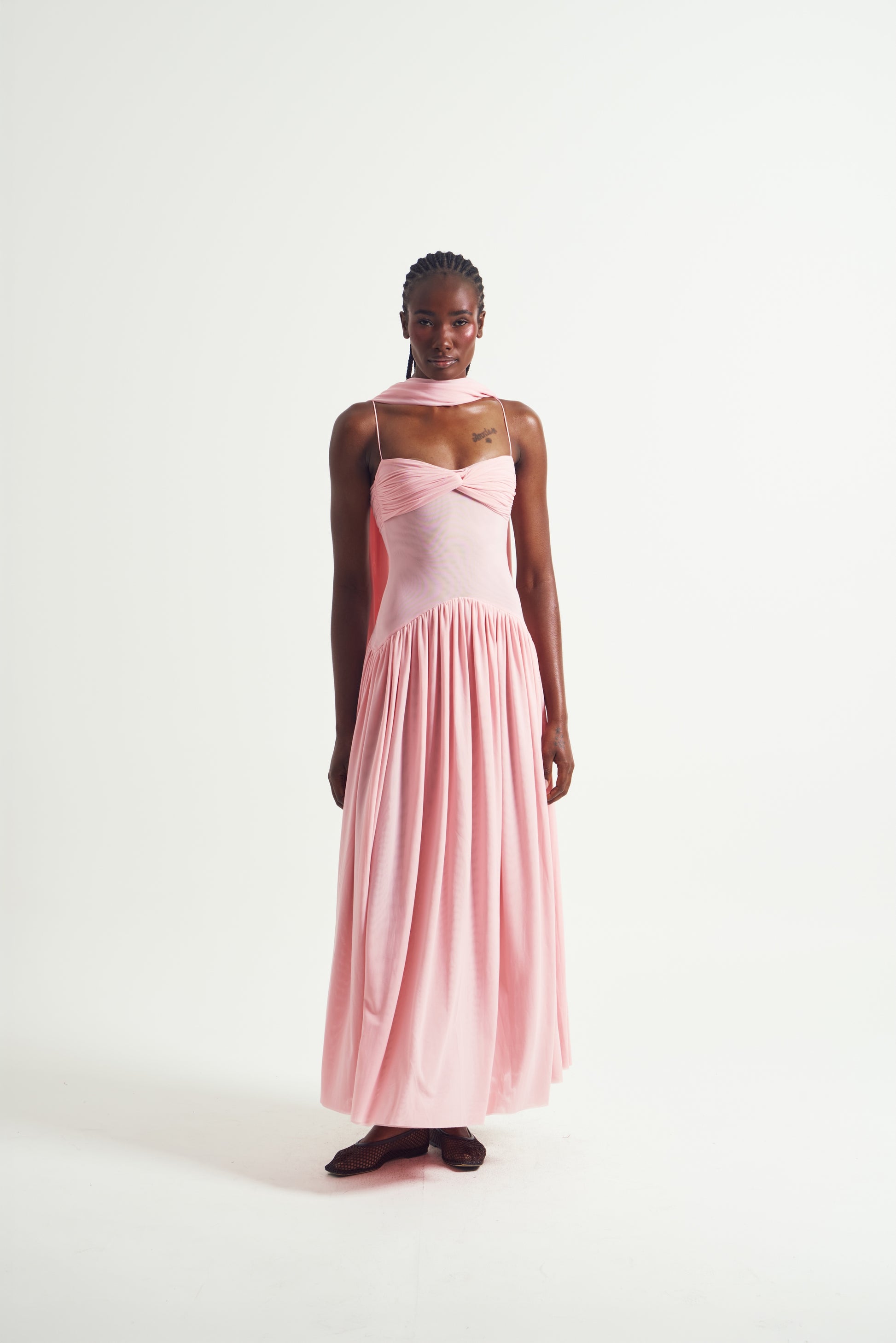 Muse Mesh Halter Gown