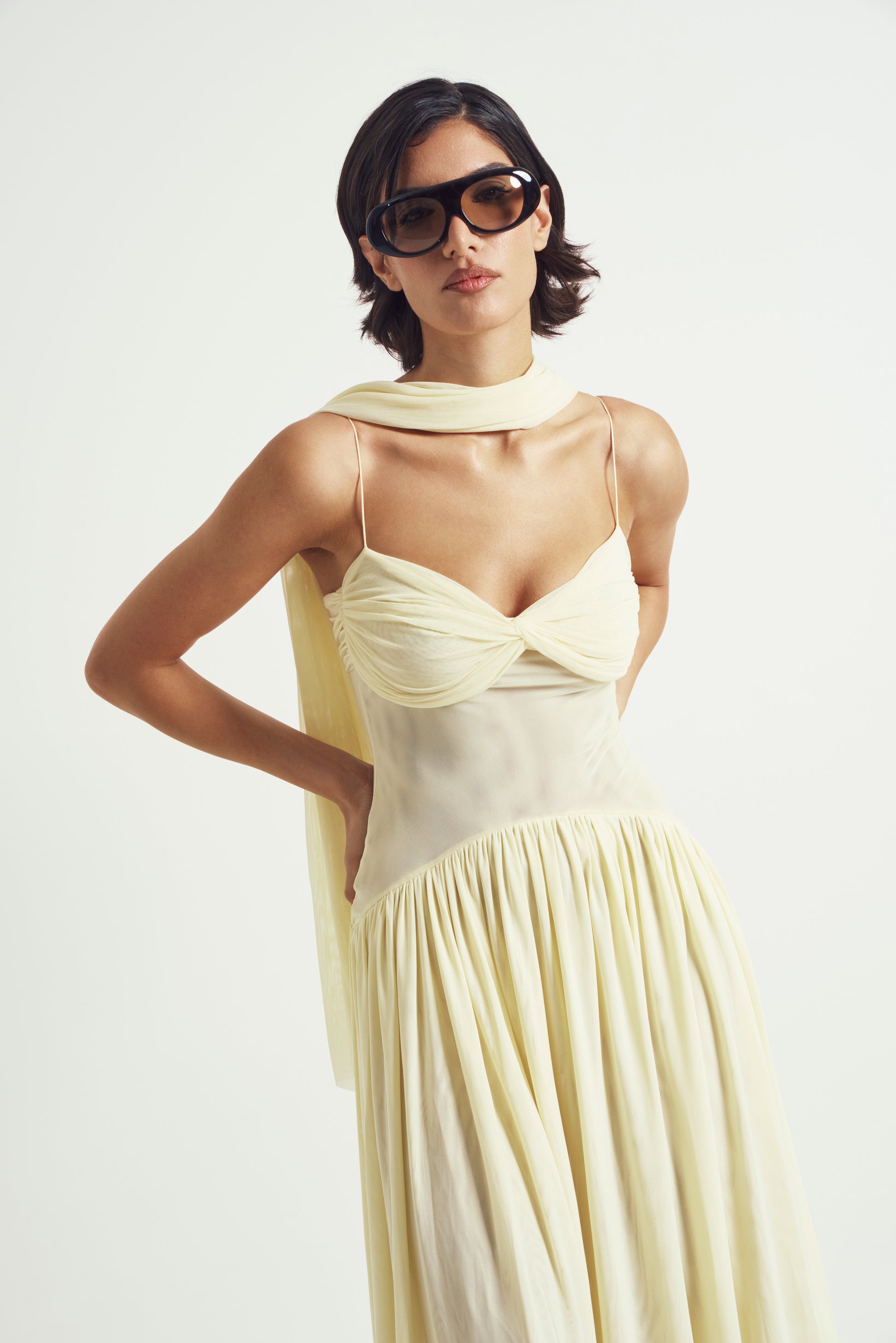 Muse Mesh Halter Gown