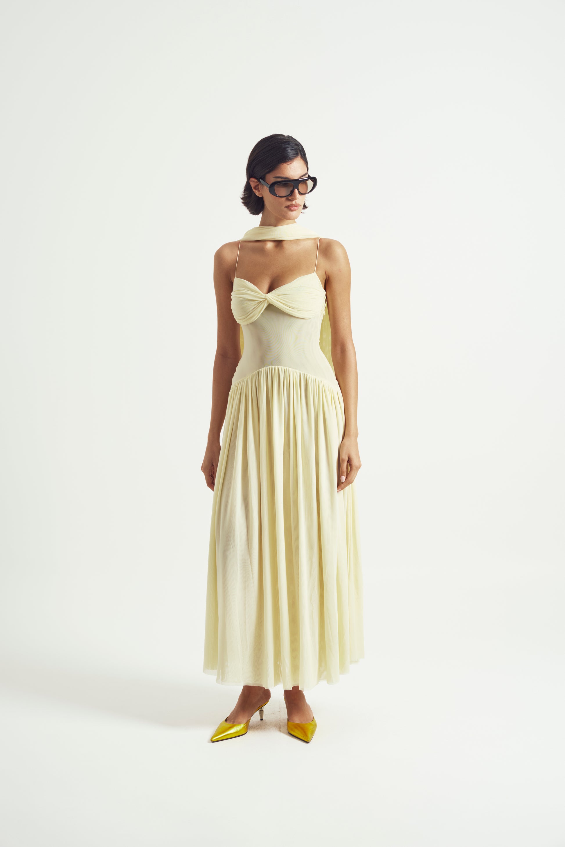 Muse Mesh Halter Gown