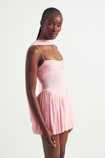 Mesh Ruched Mini Dress