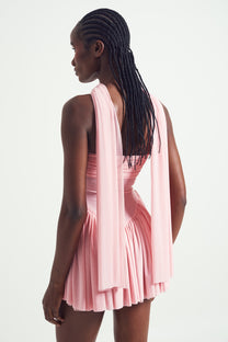 Mesh Ruched Mini Dress