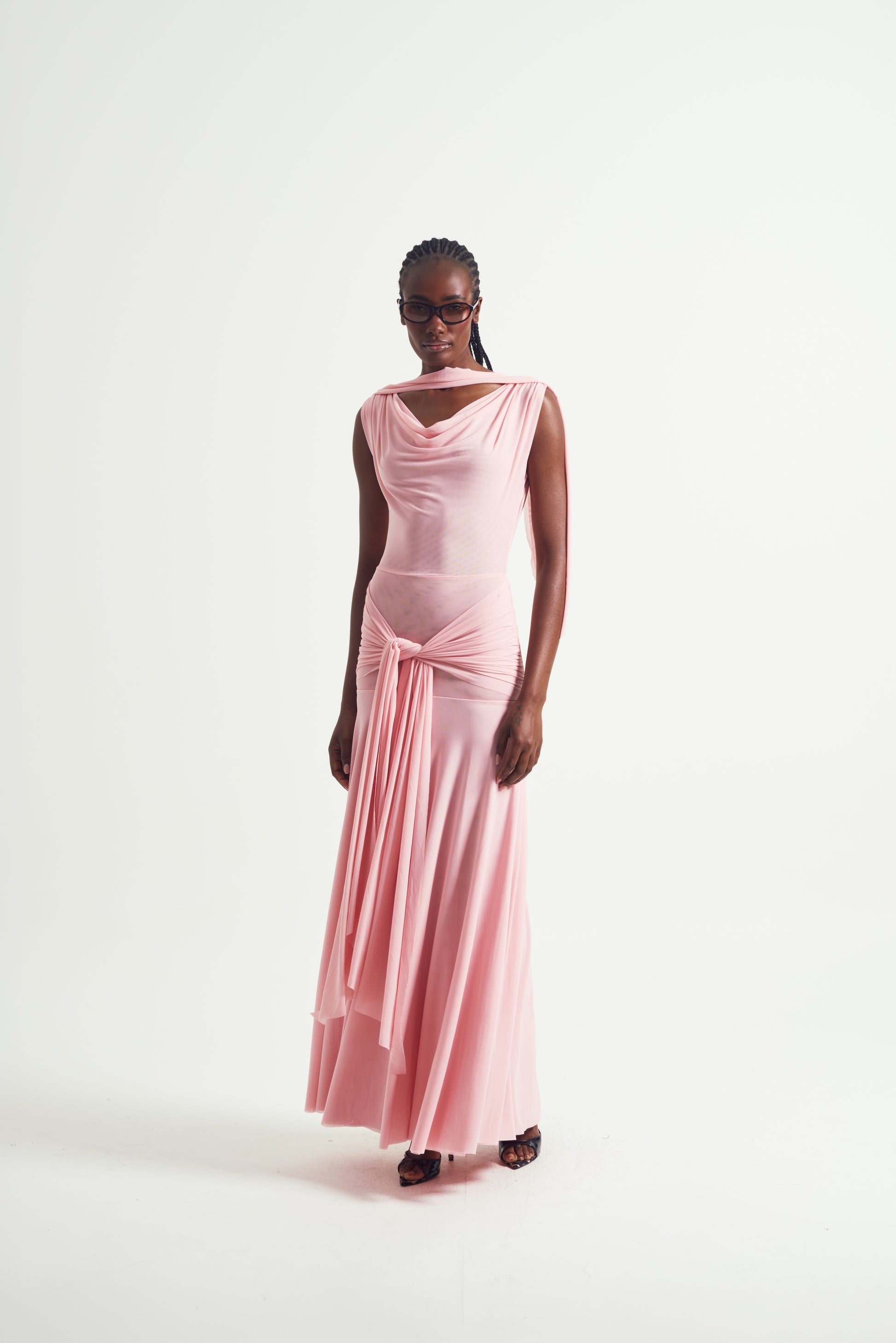 The Solene Drape Maxi Dress