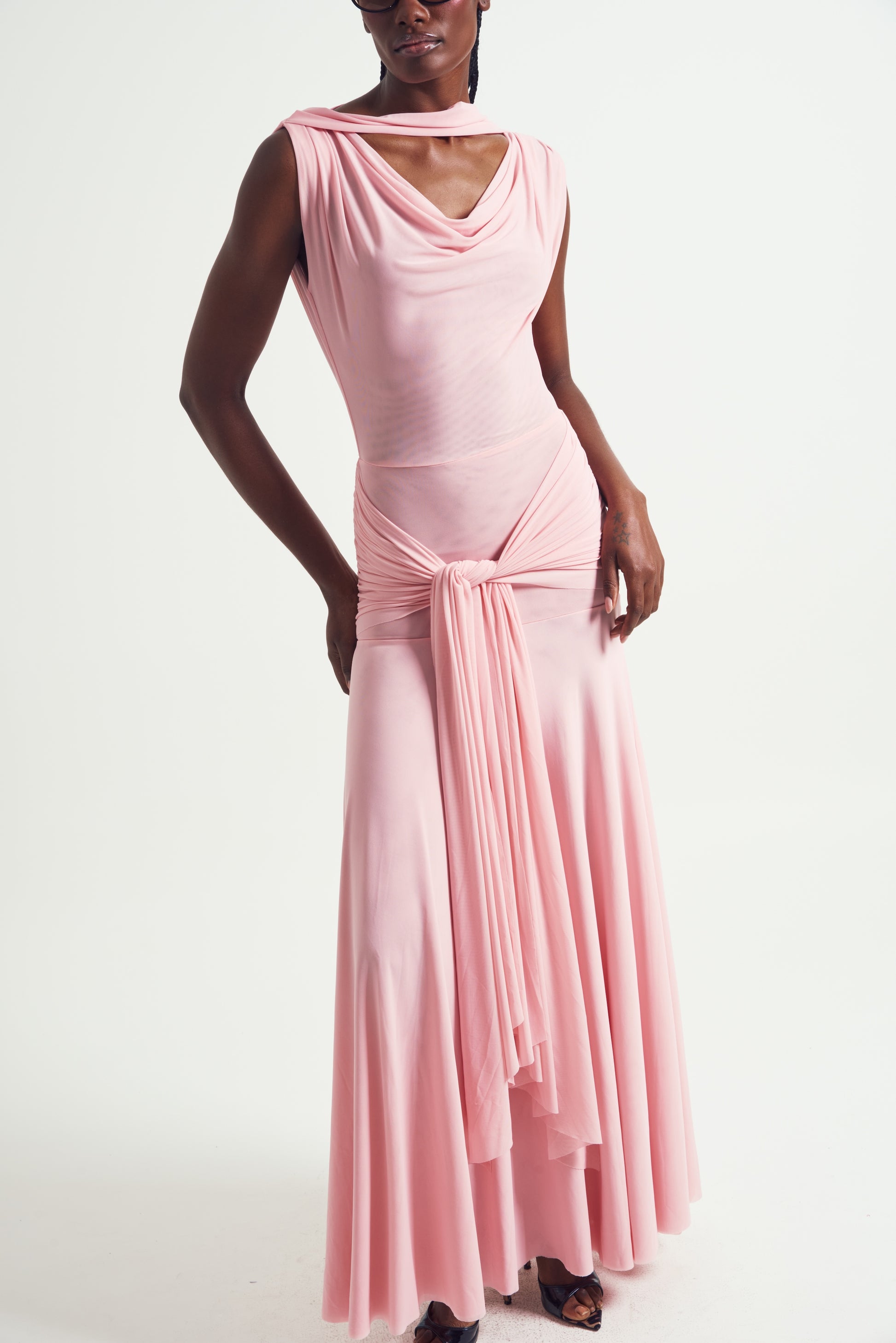 The Solene Drape Maxi Dress