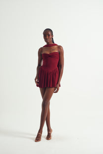 Mesh Ruched Mini Dress