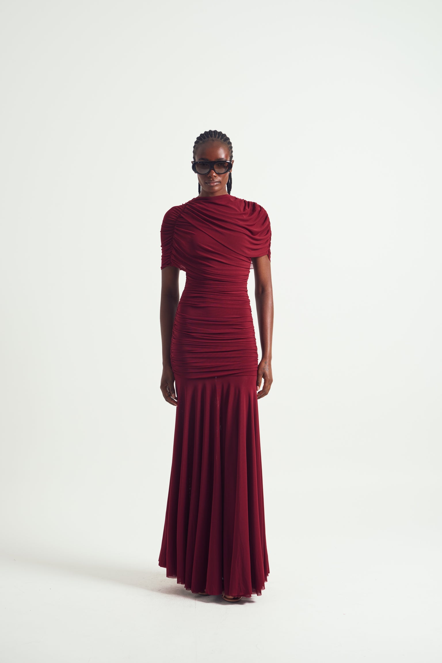 One Shoulder Ruched Gown