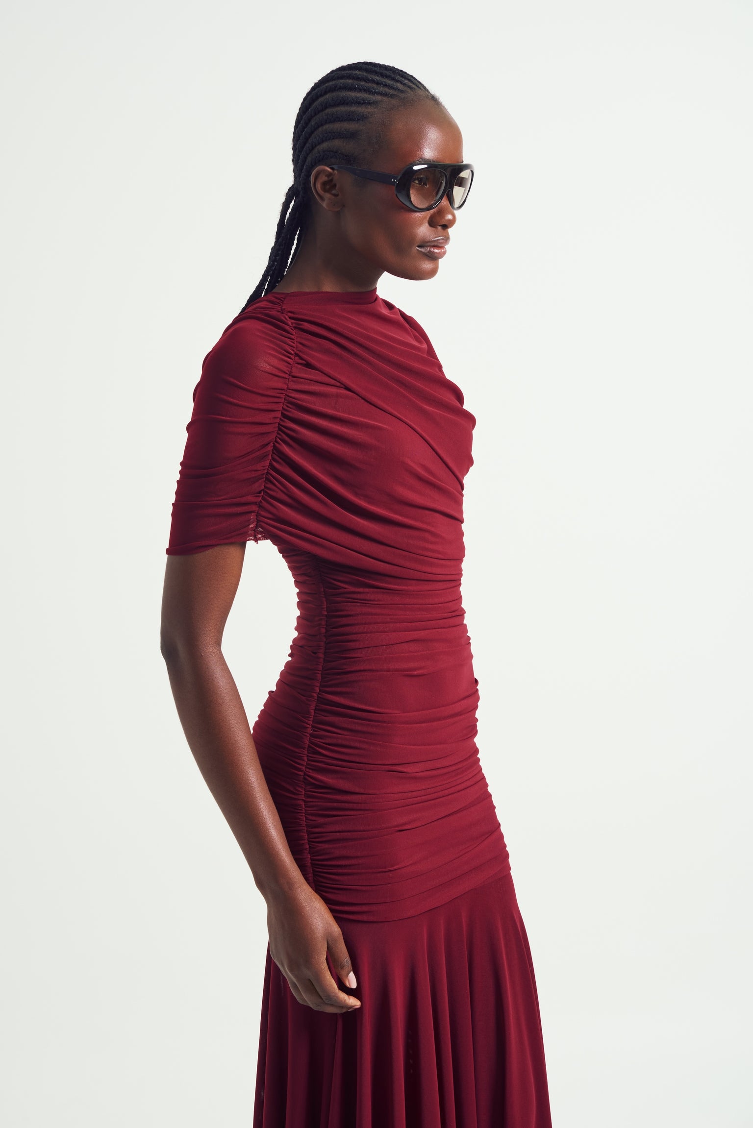 One Shoulder Ruched Gown
