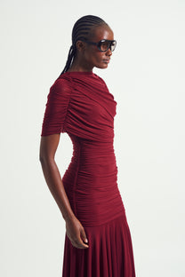 One Shoulder Ruched Gown