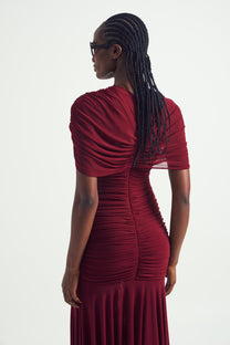 One Shoulder Ruched Gown