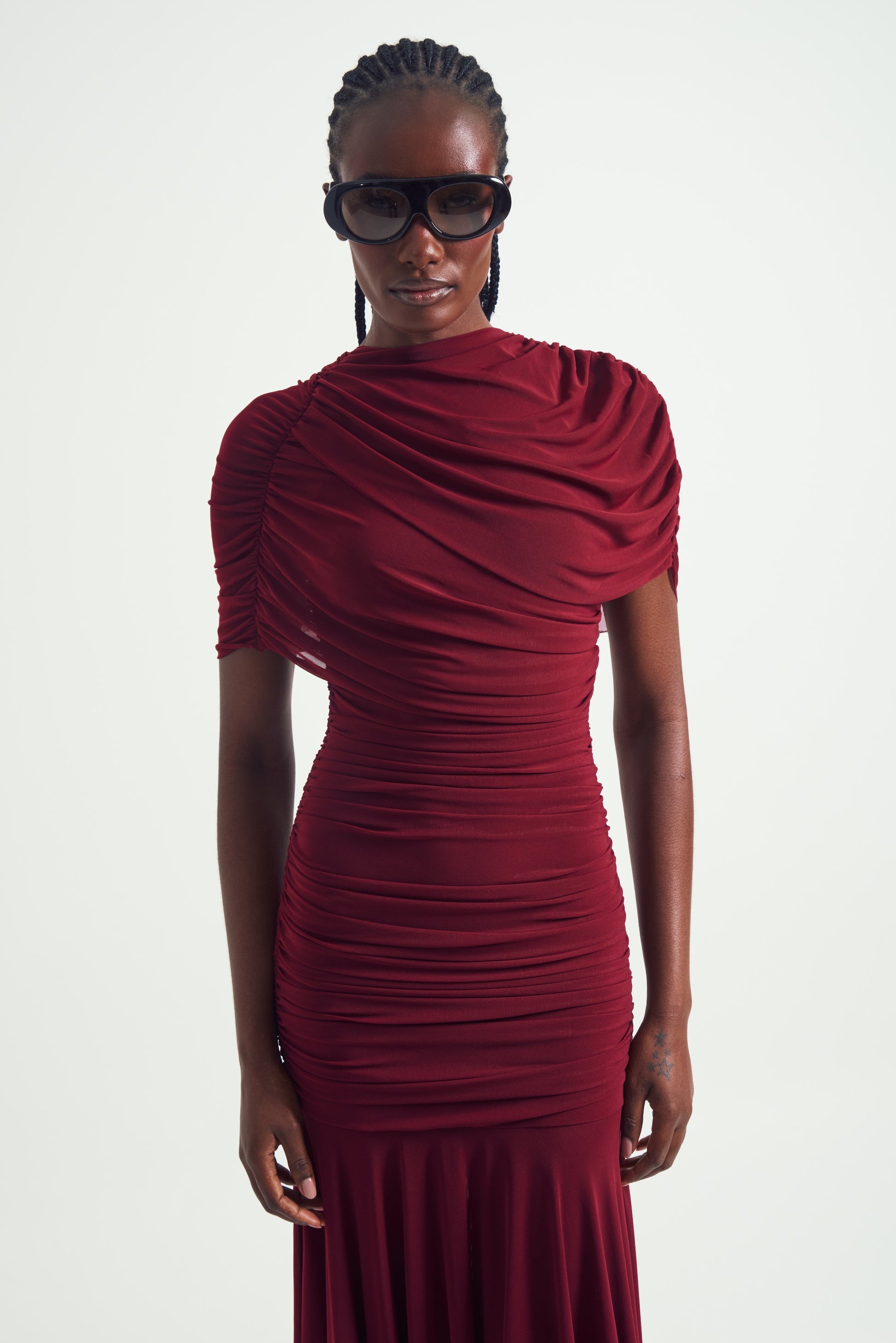 One Shoulder Ruched Gown