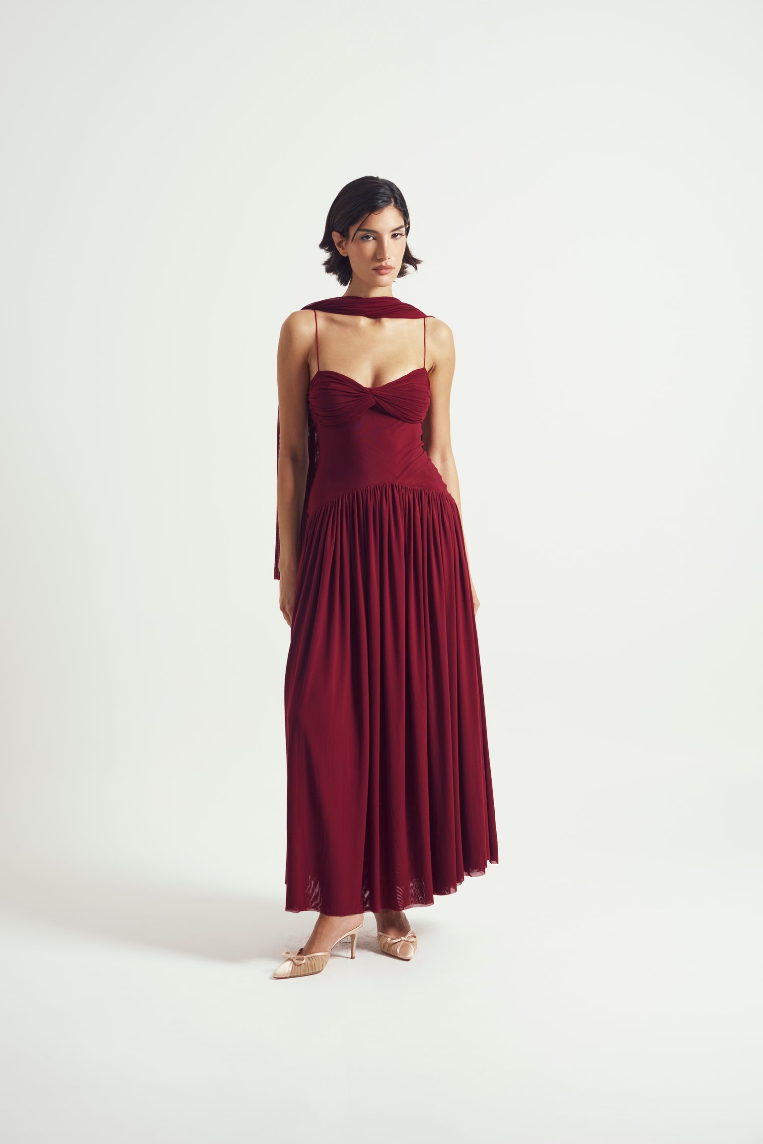 Muse Mesh Halter Gown