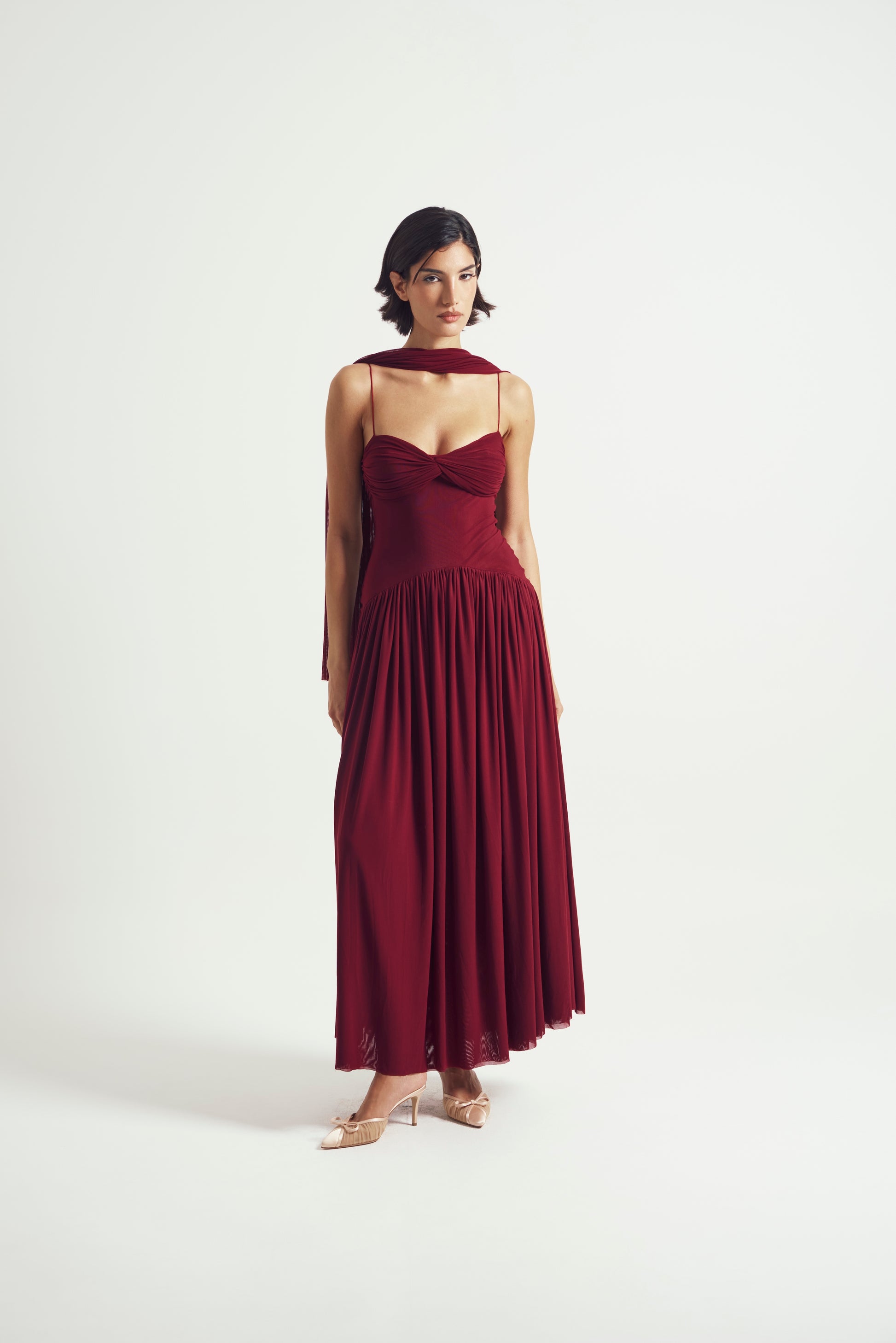 Muse Mesh Halter Gown