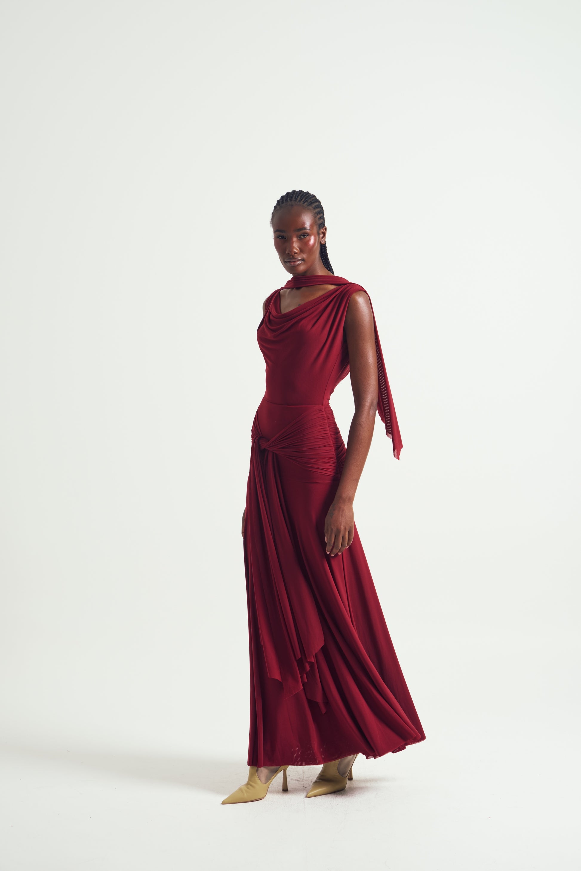 The Solene Drape Maxi Dress