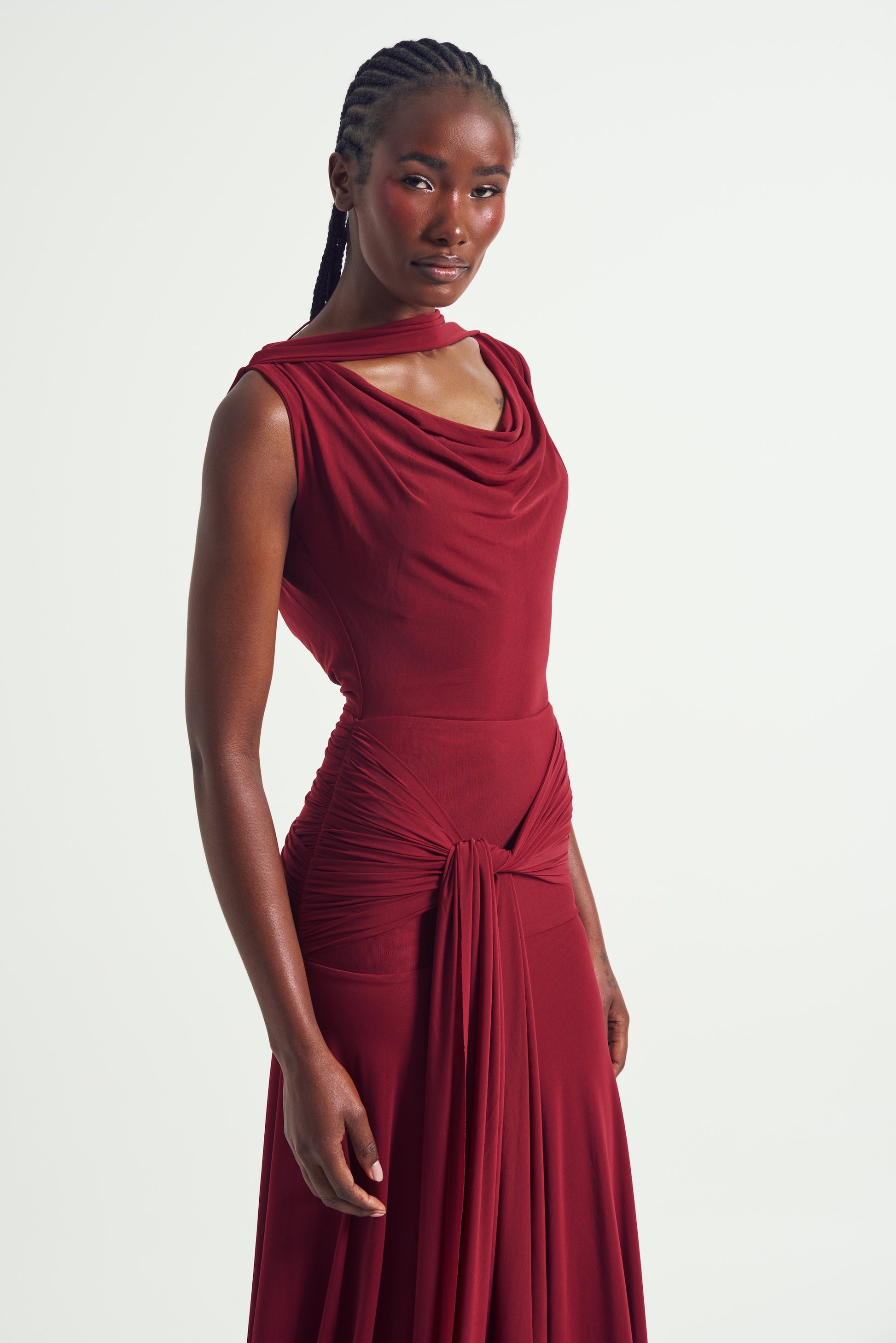 The Solene Drape Maxi Dress