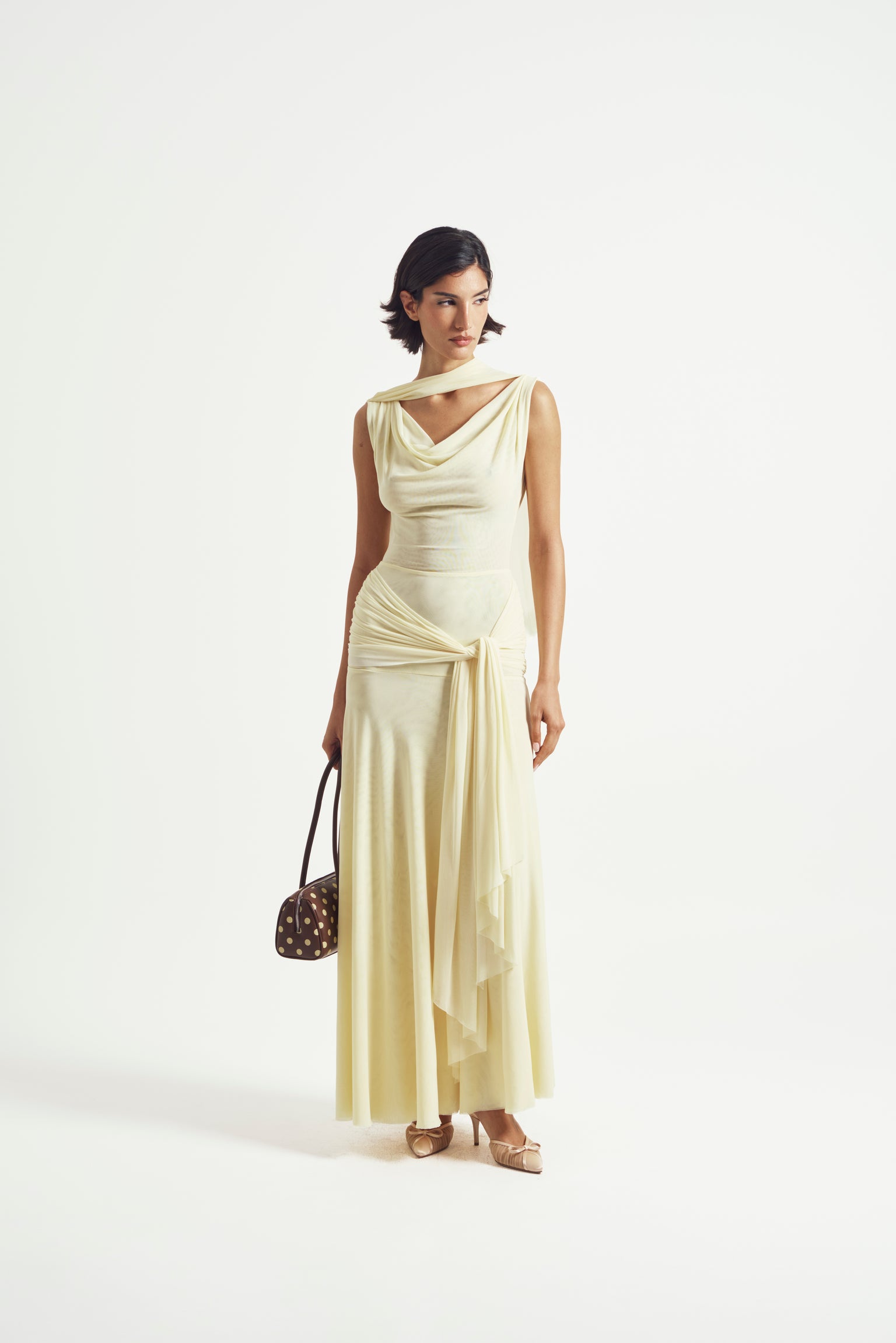 The Solene Drape Maxi Dress