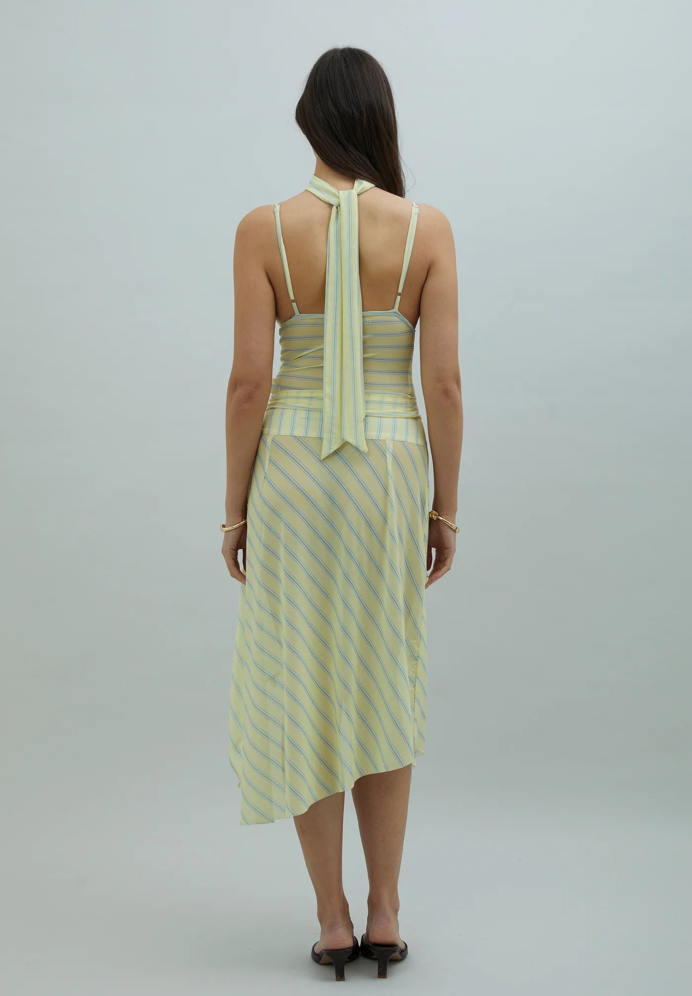 Striped Mesh Cami Butter Top