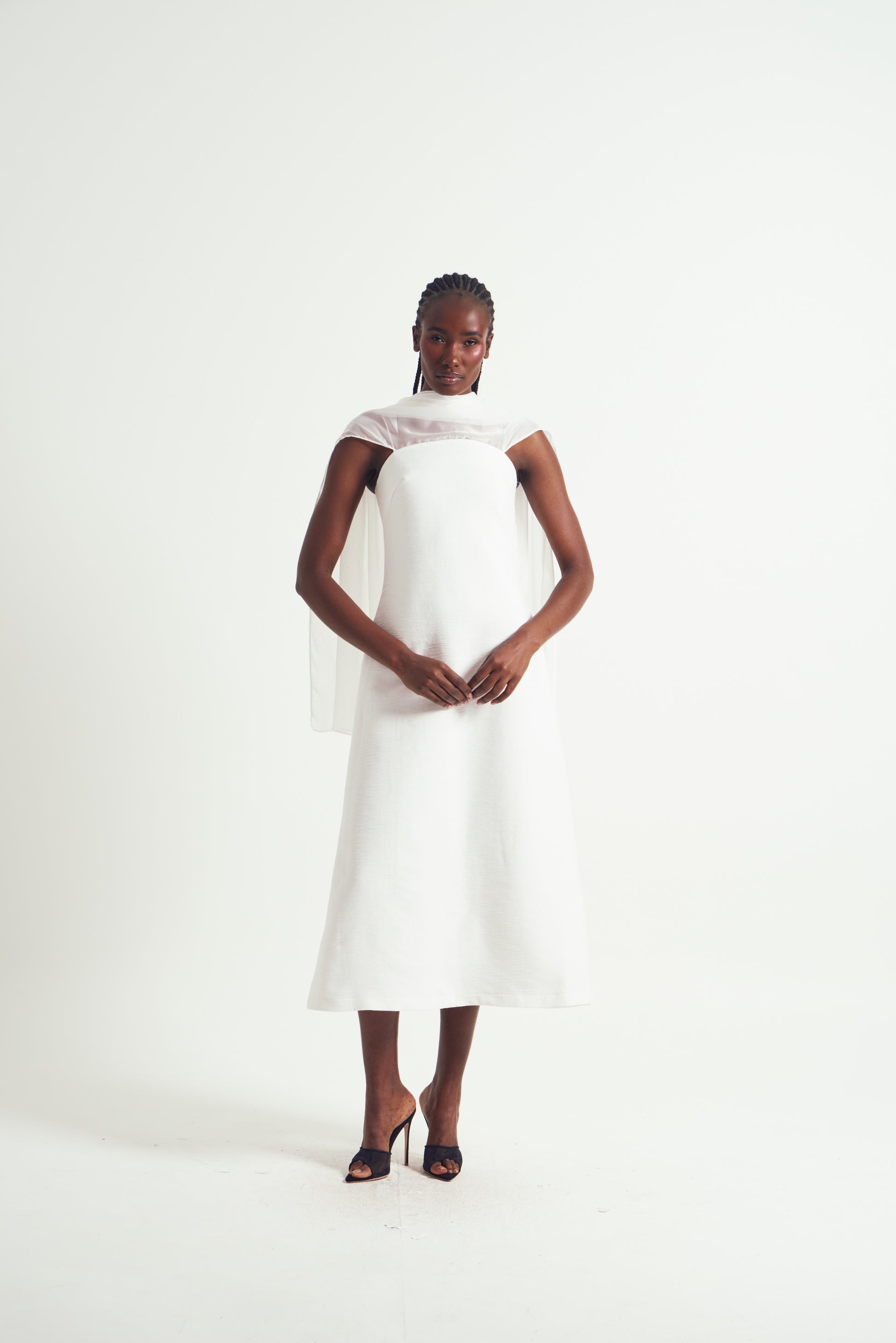 Draped Scarf Strap Dress