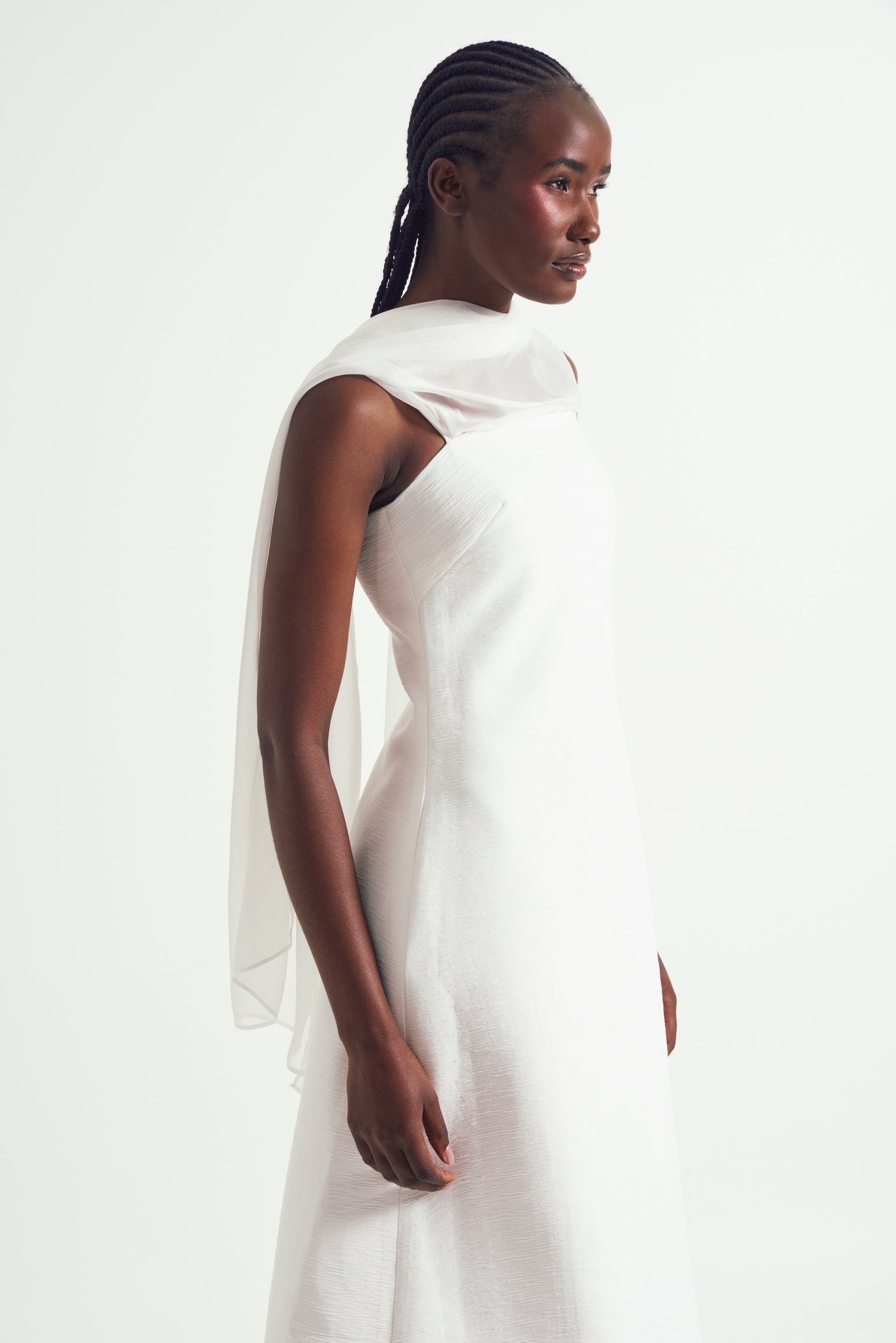 Draped Scarf Strap Dress