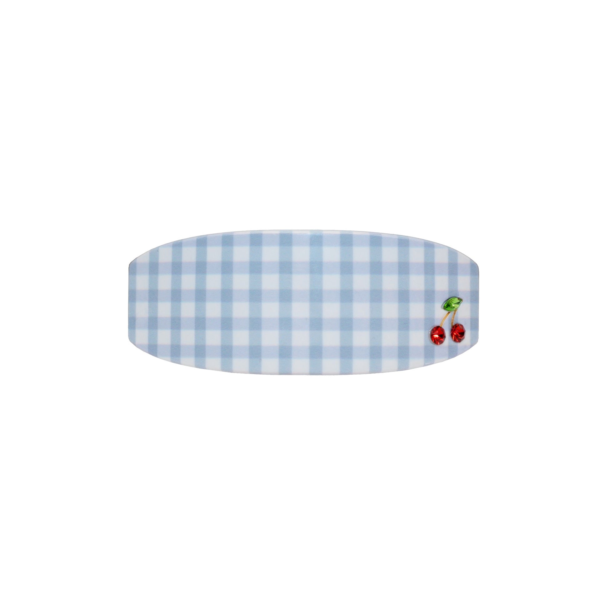 Ponytail Barrette in Blue Cherry Pinic