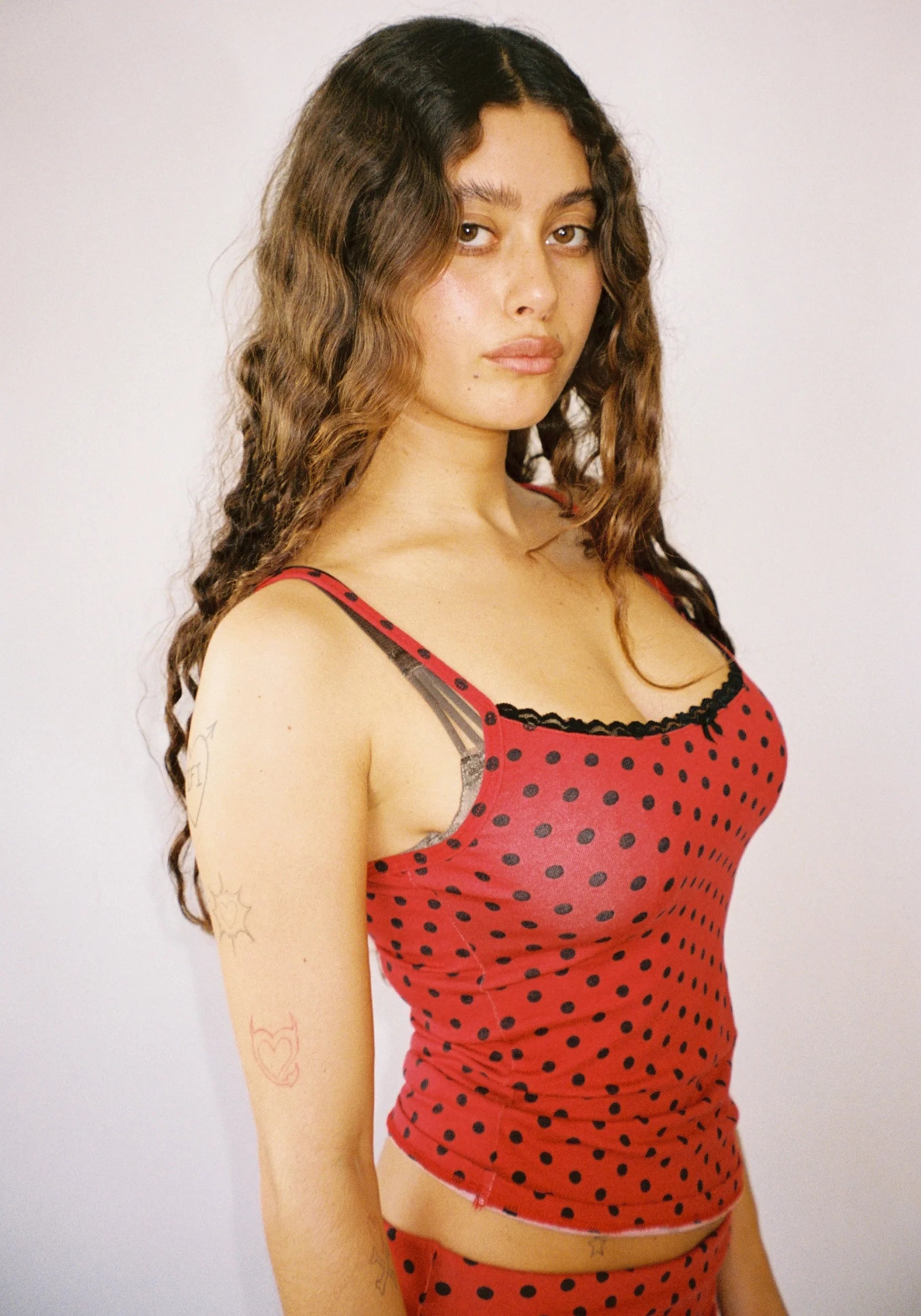 THALIA TANK TOP - RED POLKA DOT